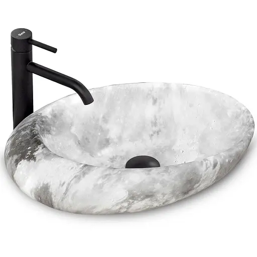 Умивальник Rea Roxy C stone L.gray накладний сірий REA-U6651, Сірий - фото 1