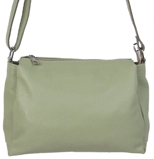 Женская кожаная сумка через плечо Borsacomoda салатовая sum0028727 - фото 5