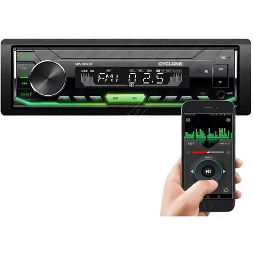 Автомагнитола Cyclone MP-1083 BT 4 х 45 Вт 1 Din microSD автомобильная магнитола Черная - фото 1