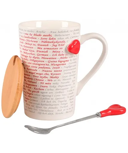 Чашка Led Imprint с бамбуковой крышкой и ложкой 360 мл (B060499) - фото 2