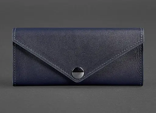 Женский кожаный кошелек Керри 1.0 темно-синий - фото 1