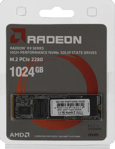 Накопитель SSD AMD m.2 NVMe 1Tb NVMe Radeon R3 (R3MP31024G8) - фото 3
