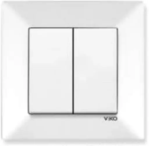 Выключатель двухклавишный VIKO Meridian Белый (90970002-WH)