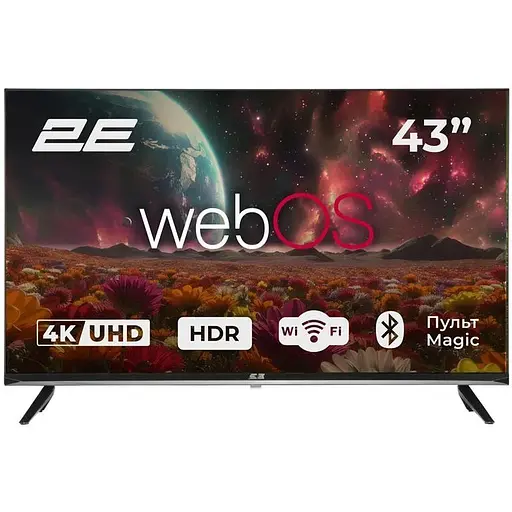 2E Телевізор 43" LED 4K 60Hz Smart WebOS Black