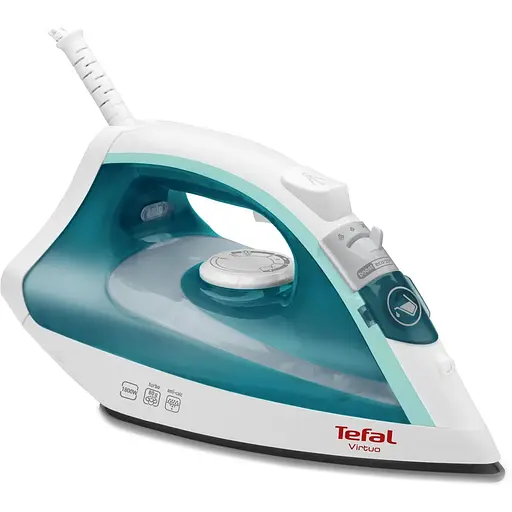 Tefal Праска Virtuo, 1800Вт, 200мл, паровий удар -80гр, постійна пара - 24гр, керам. підошва, біло-бірюзовий - фото 1