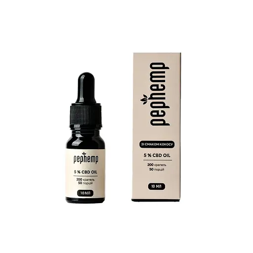 Дієтична добавка Pephemp Олія 5% СBD Isolate зі смаком кокосу 10 мл