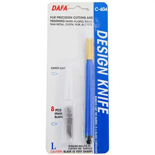 Ніж макетний Dafa C-604 пластикова ручка 8 змінних лез - фото 1