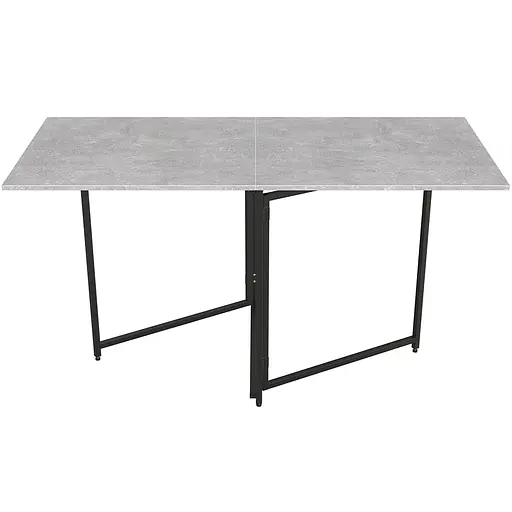 Стол трансформер книга Панама Ferrum-decor 75x148x68 Черный металл ДСП Бетон 16 мм (FRD-106825)