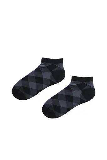 Носки с принтом ромбы короткие бесшовные дышащие качественные ORGANIC cotton JILL ANTONY - фото 1