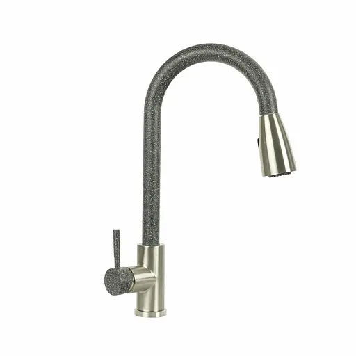 Змішувач для кухні з висувним виливом Platinum KT 8203 (8614) графіт - фото 1