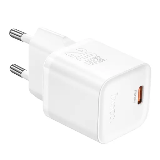 Сетевое зарядное устройство Hoco N64 Ingenious single port PD20W charger(EU) Белый - фото 1