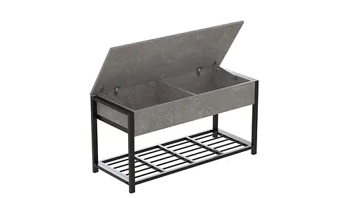 Банкетка з ящиком Ferrum-decor Дрейк 1 550x1000x400 метал Чорний ДСП Бетон 16 мм (FRD-103051) - фото 4