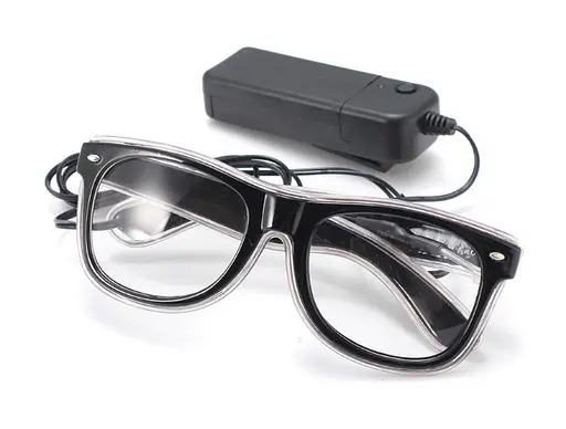 Окуляри світлодіодні Leds прозорі El Neon ray ice blue неонові - фото 3