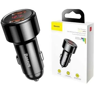 Автомобільний зарядний пристрій Baseus Magic Series Dual QC 45W Чорний - фото 2