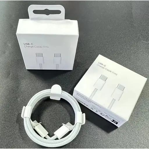 Кабель PD 60W USB-C на USB-C (1m) Woven для Apple (OEM) white - фото 7