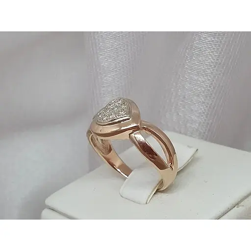 Золотое кольцо с бриллиантами. 110220 17,5 - фото 3