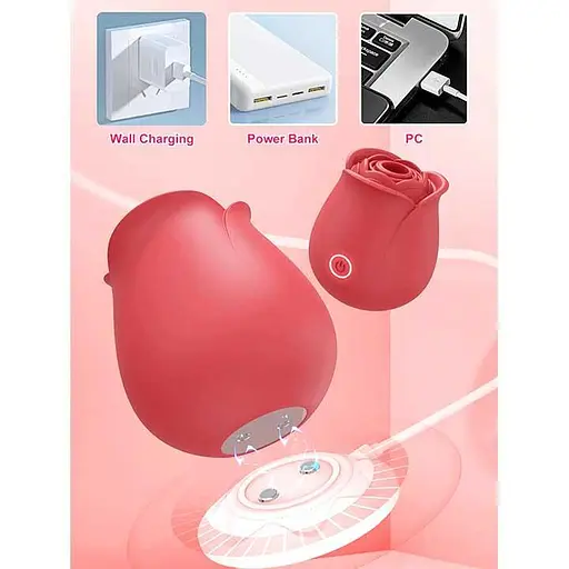 Вакуумний вібратор з кліторальним стимулюванням Red Rose (вуманайзер) 7 см K0847-1 - фото 2