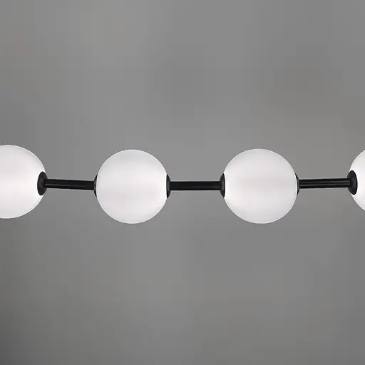 Удлиненная черная люстра с 4-мя акриловыми шариками | Ст. 910B/4 BK | Line F - фото 2
