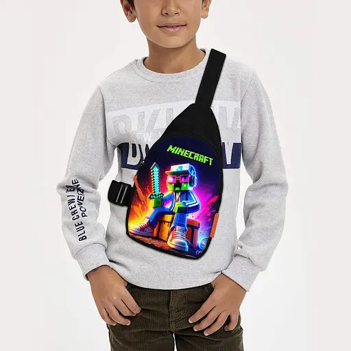 Сумка через плече дитяча Minecraft Кріпер з мечем 29х17 см сумка слінг для хлопчика (02103)