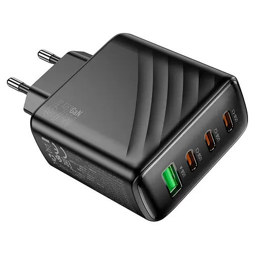 Мережевий адаптер живлення зарядне Hoco CS27A Supply charger 67 W 4 порти чорне - фото 2