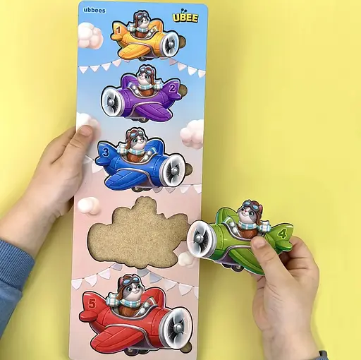 Дитяча розвиваюча гра-вкладка "Літаки більше-менше" Ubee ПСД299