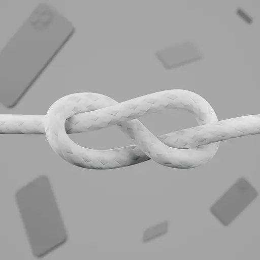 Belkin Кабель USB-A - Lightning плетеный, силиконовый, с ремешком на магните, 1м, белый - фото 5