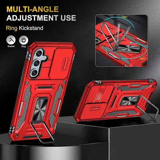 Ударопрочный чехол Camshield Army Ring для Samsung Galaxy A34 5G Красный / Red - фото 3