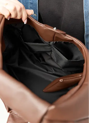 Женская сумка Sambag HOBO L шоколадная 34 х 37 х 16 см (53300020) - фото 9