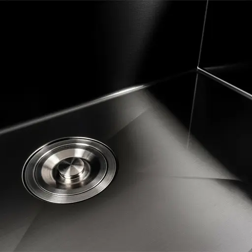 Кухонная мойка Platinum Handmade PVD 70x50 черная (сифон круглый, 3,0/0,8), Черный - фото 4