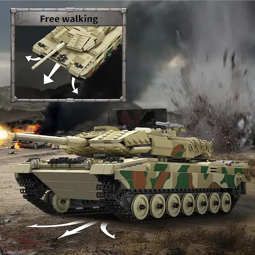 Конструктор танк   на радіокеруванні Mould King танк ЛЕОПАРД  LEOPARD  2 Tank  для дорослих та дітей військова техніка  1091 деталь - фото 5