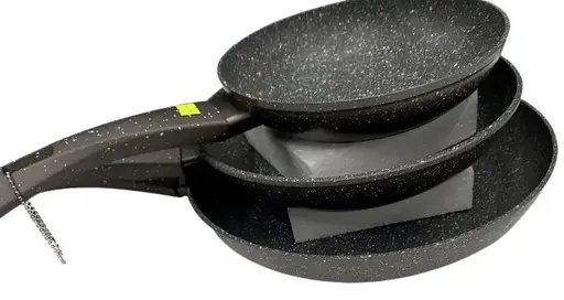 Набір сковорідок Rainberg RB-759 3 предмети 20/24/28 см алюміній мармурове покриття Чорний - фото 3