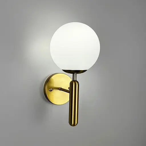 Бра з білим плафоном в латунному корпусі 32 см Line F Арт. B91086/1 CP - фото 4