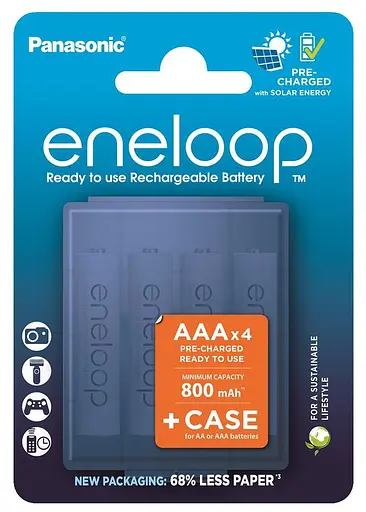 Акумулятор Panasonic Eneloop NI-MH AAA 800 мАг, 4 шт, з кейсом для зберігання - фото 1