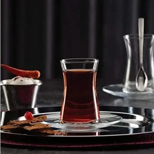 Набір Pasabahce Heybeli склянка та блюдце 170 мл х 4 шт.