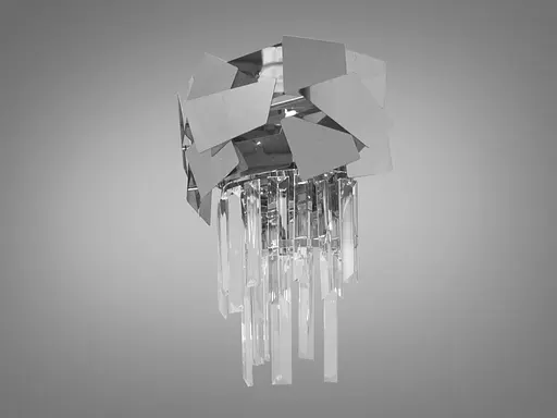 Сучасний настінний світильник, колір-хром - фото 2