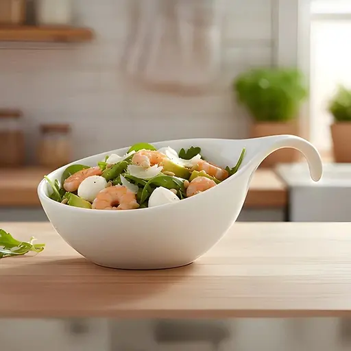 Салатник с ручкой Ardesto фарфор 360 мл белый (AR3745) - фото 5