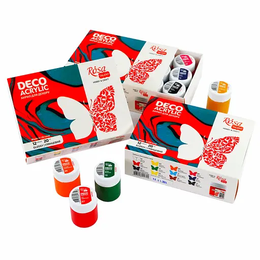 Набір акрилових фарб для декору глянцевий 12×20 мл Rosa TALENT - фото 5