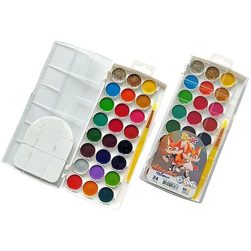 Набір акварельних фарб Rudix 24 кольори з пензликом - фото 3