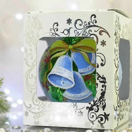 Ялинкова прикраса Санта Шоп Дзвіночки блакитні скло (4820001106923) - фото 4