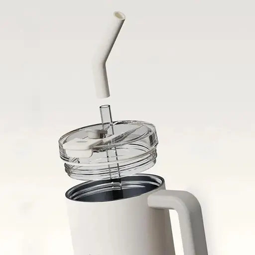 Термокружка MiJia Straw Cup 1л White (MJXGB01RM) [115322] - фото 3