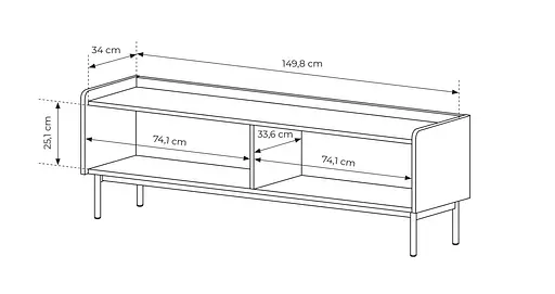Тумба під телевізор Perfect Home Левел / Level 2-дверна 2D/153 Беж/дуб сканді (PFH-091158) - фото 6