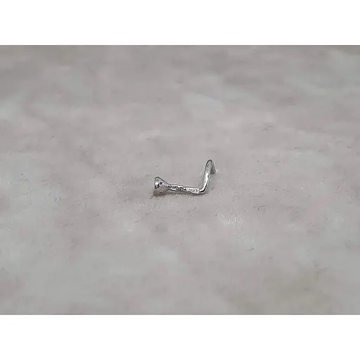 Золотая серьга-пирсинг Астор в нос с фианитом. 2182525Б - фото 3