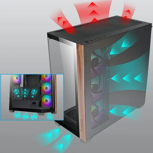 Корпус AZZA NEPTUN 491 (CSAZ-491), блок питания не входит в комплект, б/у - фото 8