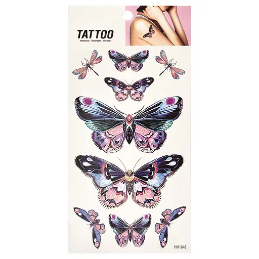 Временная татуировка Бабочки и стрекозы Tattoo 1020-HM1648