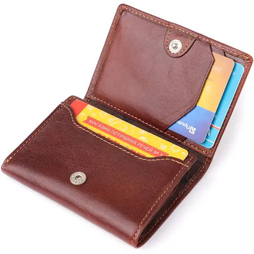 Кошелек для мужчин из глянцевой натуральной кожи Tony Perotti 7.2х10х1 см acs0032254 - фото 7