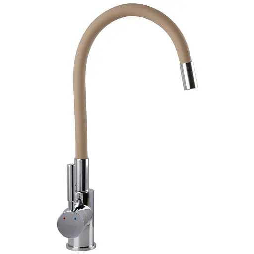 Смеситель для кухни Globus Lux LAZER GLLR-0203S-BG15 однорычажный поворотный с металлическим рычагом для удобства использования - фото 5