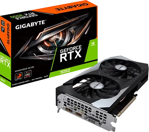 Видеокарта GeForce RTX 3050 8GB Gigabyte WindForce OC V2 (GV-N3050WF2OCV2-8GD)