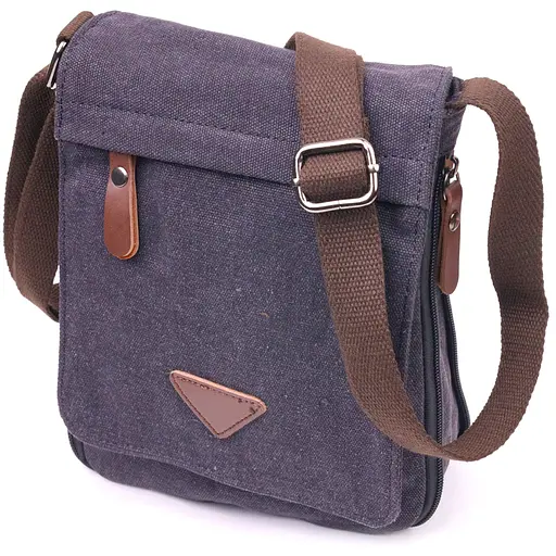 Вертикальна чоловіча сумка текстильна 19х14х2 см Vintage 19х24х2 см sum0021452 - фото 10