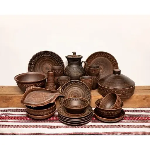 Різдвяний набір керамічного (глиняного) посуду Святвечір на 6 осіб