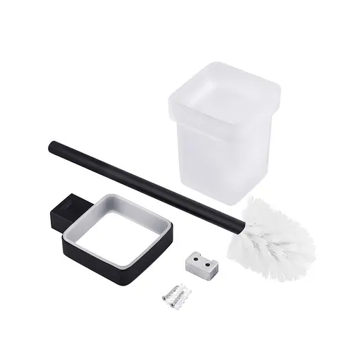 Ершик для унитаза настенный Kroner KRP Edelstahl Kubus - SCH3910 CV025649, Черный матовый - фото 3